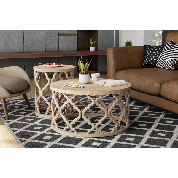 Red Barrel Studio® Windfield Farmhouse Round Coffee Table, Rustic
